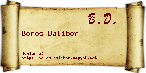 Boros Dalibor névjegykártya